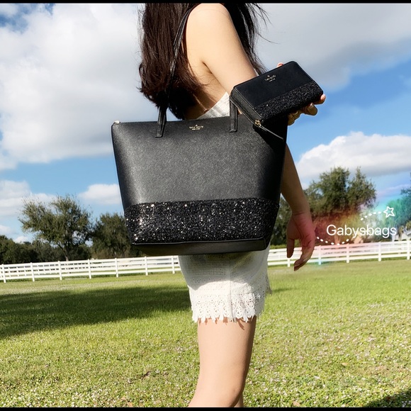 ✨NWT Kate Spade Tote & Wallet SET Glitter - Picture 3 of 8